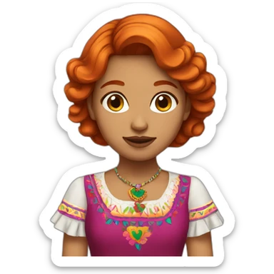 Mexican dressed redhead girl sticker