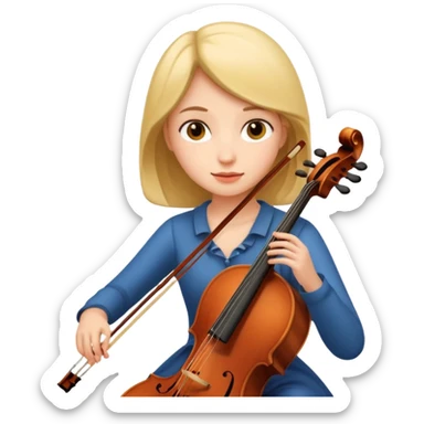 girl playing cello sticker