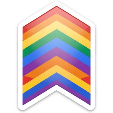 stylized gay progress pride flag with chevron and rainbow, iconic design, no text sticker