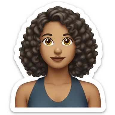 Latina with medium length curly hair sticker