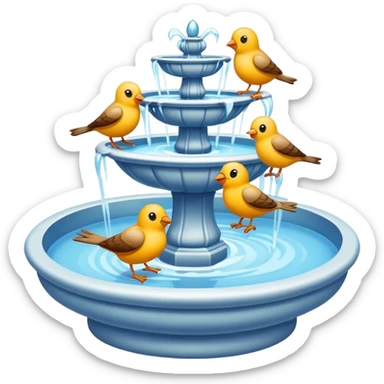 Birds in a fountain sticker