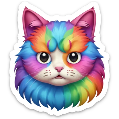 Crying gay cat with  sticker