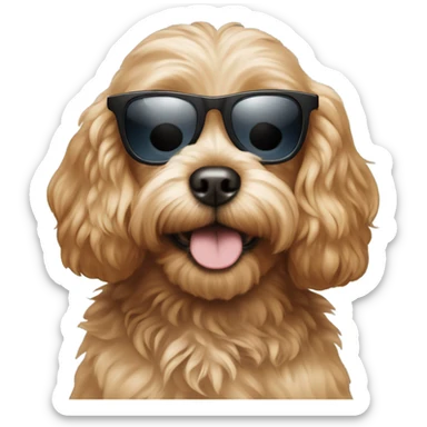 cavapoo wearing singlasses sticker
