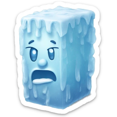 Bloc de glace avec un C dessus sticker