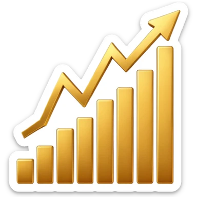 golden increasing chart  sticker
