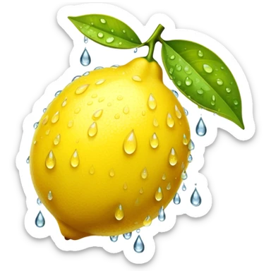 a lemon with dewdrops sticker