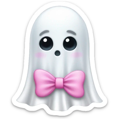 Ghost with a pink bow sticker