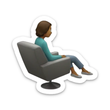 A woman seeing tv sticker