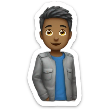 Un garçon entouré de l'argent sticker