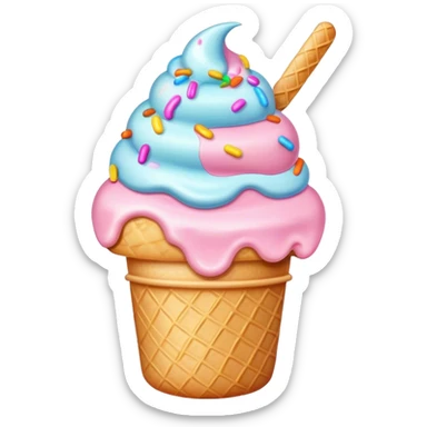 Melted pastel ice cream sticker