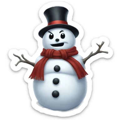 An evil snowman  sticker