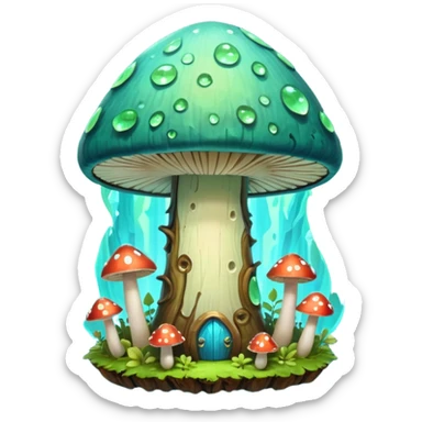 magical mushroom shield object icon, shield crafted from mushroom bark, glowing spores, fantasy forest design, soft green-blue aura, 3D cartoon, mobile game icon style, centered, clean background, no text, no watermark
 
 sticker