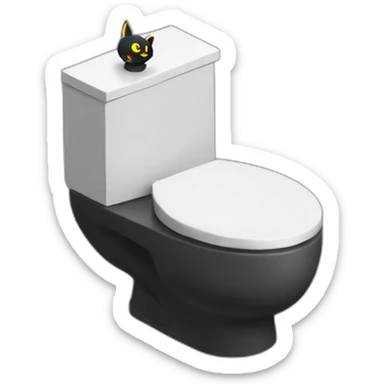 toilet with umbreon head atop isometric sticker
