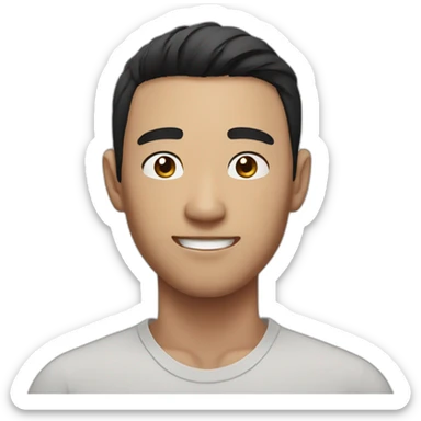 Sexy asian guy with freckles sticker