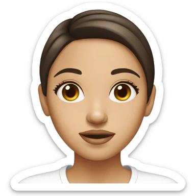 Brunette girl applying cream on face sticker