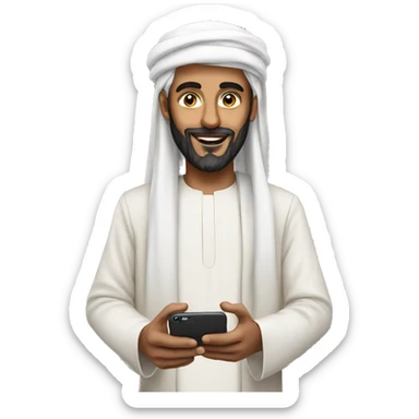 Sheikh with an iPhone sticker