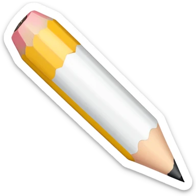 white colored pencil with a sharp tip sticker