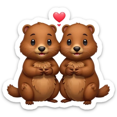 beavers in love sticker