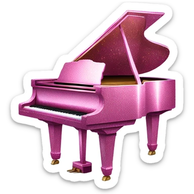 Pink glitter grand piano  sticker