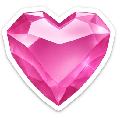 Pink gem heart sticker