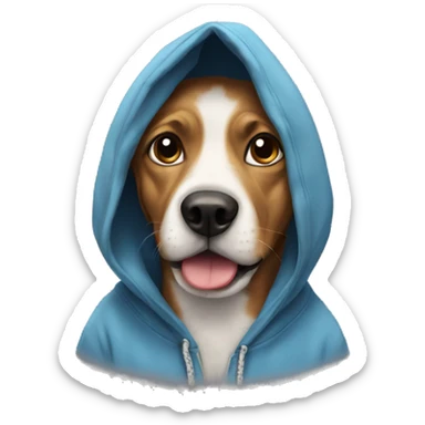 Dog wearing a hoodie  sticker