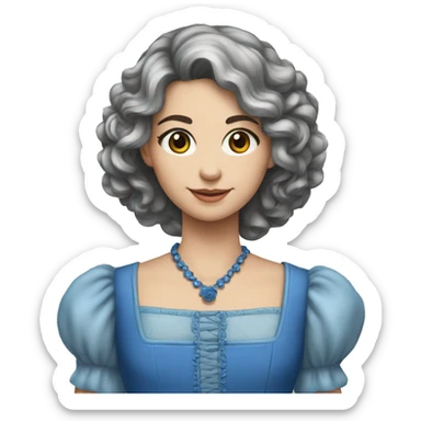 Pintor vestido de rouoa cinza e azul sticker