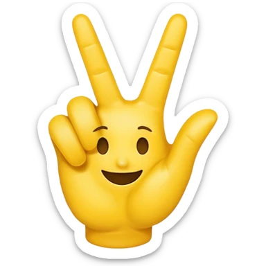 Smile emoji with peace hand sticker