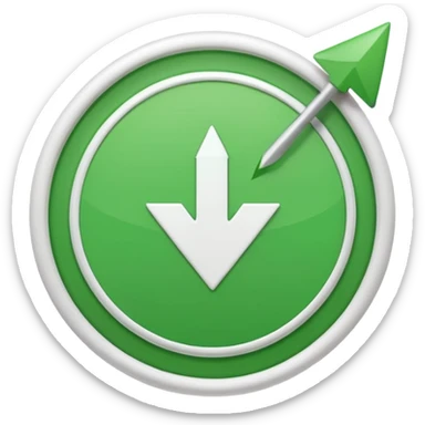 make me a emoji with green circle with a white arrow gonig up sticker