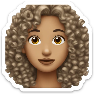 A curly hair latina Light skin ￼ sticker