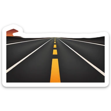 road with sunset sticker