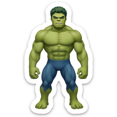 Hulk, green muscular superhero sticker