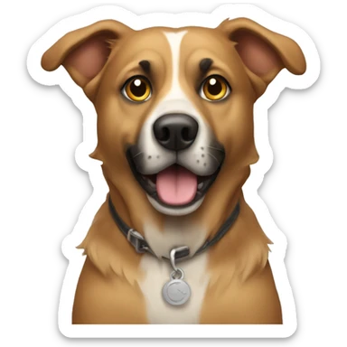 with mongrel dog  sticker