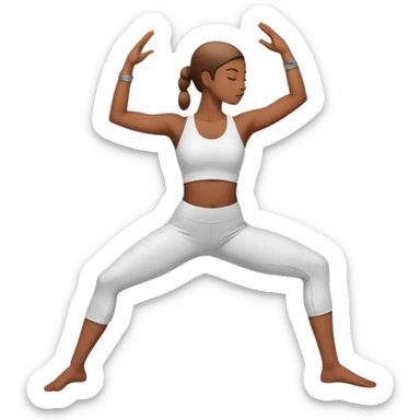 person in warrior yoga pose sticker