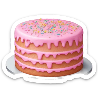 Pink cake with sprinkles sticker