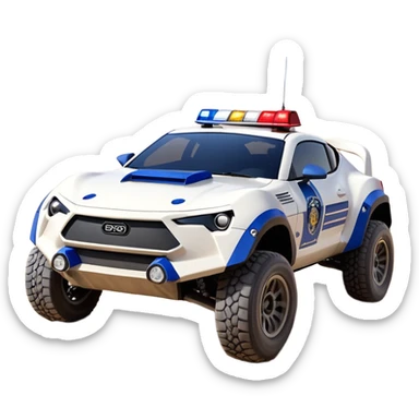 Star Wars’s storm trooper’s police evil darkly night blue Dirty and dented Local Motors Rally Fighter off road race car hot rod meets 2013 scion fr-s trophy truck-style basher flying down a dusty road (silver wheels) sticker