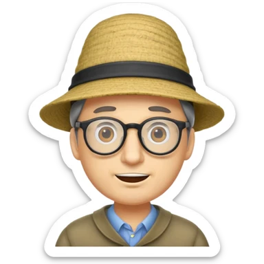 Man with glasses wearing a tall funny hat. sticker