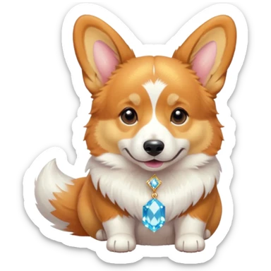 Corgi with crystals sticker