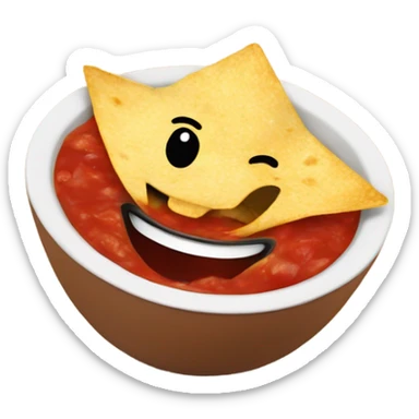 Smiling Chip being dipped sticker