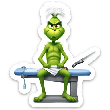Knee surgery tommorow grinch meme sticker