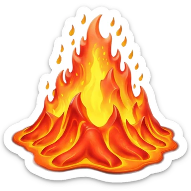 create an emoji of a little lava flow, no face just the lava sticker