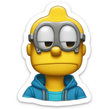 Bart Simpson con una paleta sticker