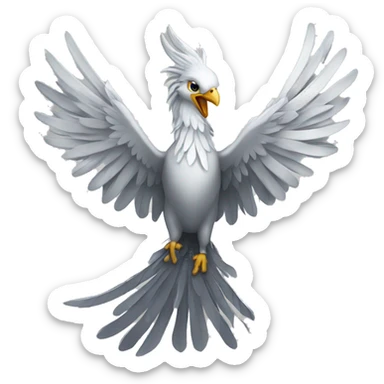 Phoenix bird that is the color platinum sticker