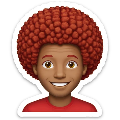 black man afro red hair sticker