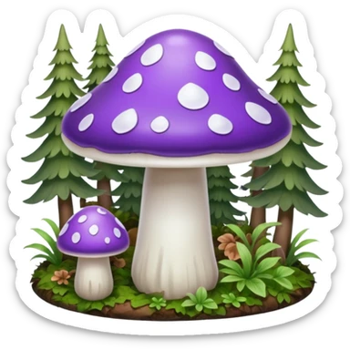 cogumelo fantasma fantasma roxo e branco sticker