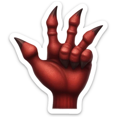 The devil's hand gives a thumbs up sticker