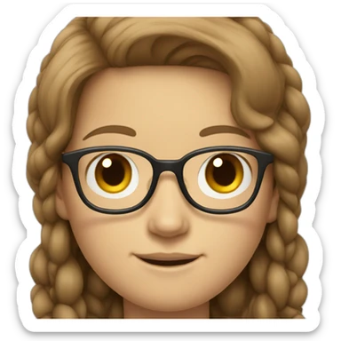 Tim cook with a brown hair Korean girl with eyeglasses sticker