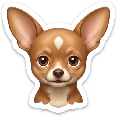 Brown chihuahua with big ears sticker