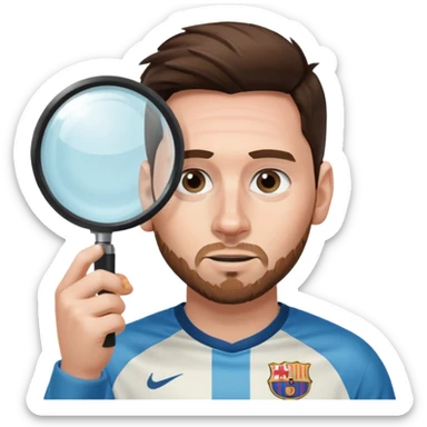 Messi mirando con una lupa sticker