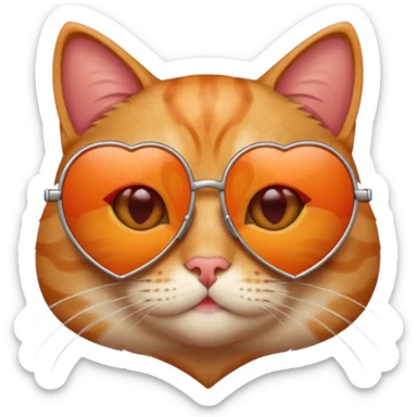 cat with heart-shaped sunglasses sticker