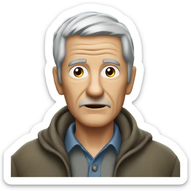 old man outdoors under cloudy sky sticker